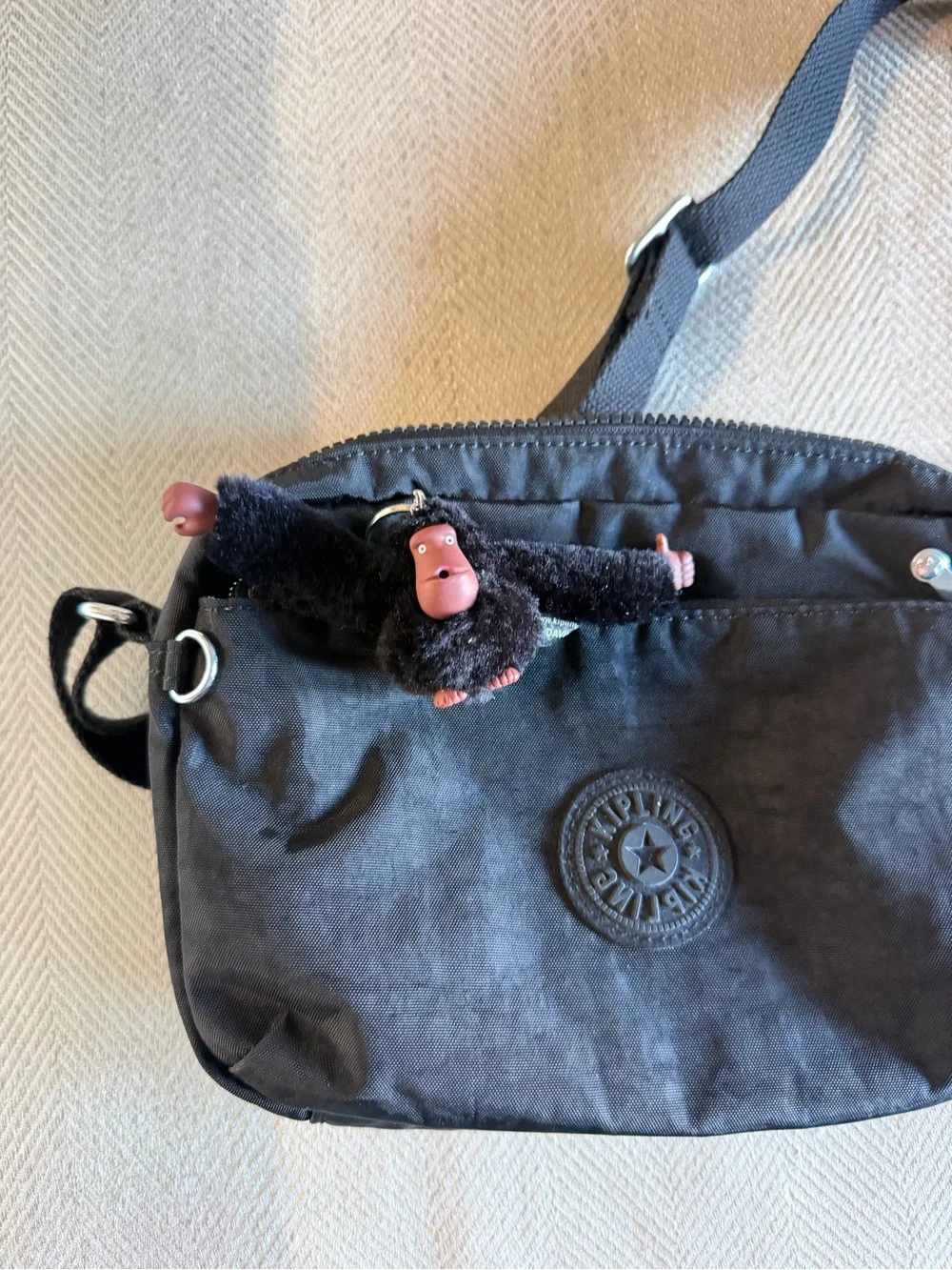 Kipling Black Small Messenger Crossbody Bag